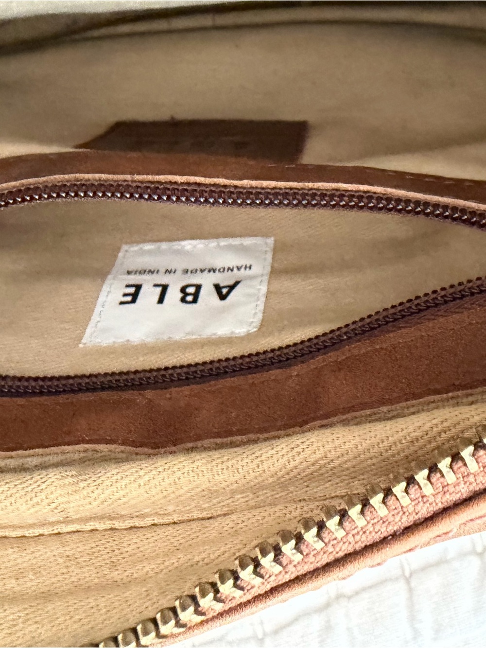 Able Valerie Leather Woven Crossbody Purse Handbag - Picture 2 of 2